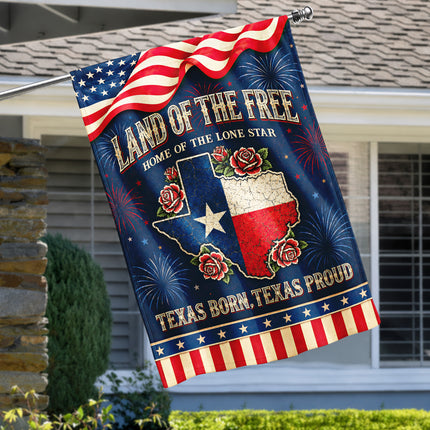 Texas Flag Texas Born Texas Proud Lone Star Rose Patriotic Flag