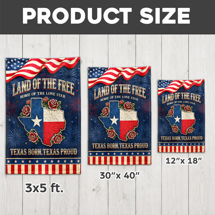Texas Flag Texas Born Texas Proud Lone Star Rose Patriotic Flag