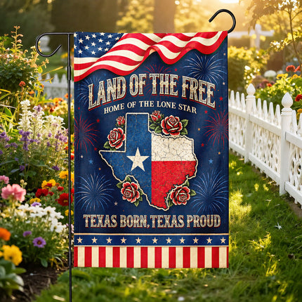 Texas Flag Texas Born Texas Proud Lone Star Rose Patriotic Flag