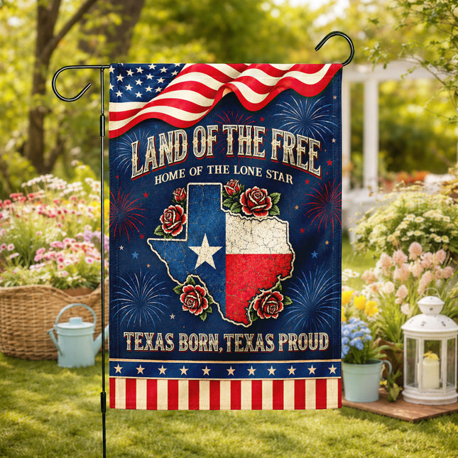 Texas Flag Texas Born Texas Proud Lone Star Rose Patriotic Flag