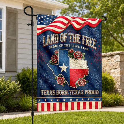 Texas Flag Texas Born Texas Proud Lone Star Rose Patriotic Flag