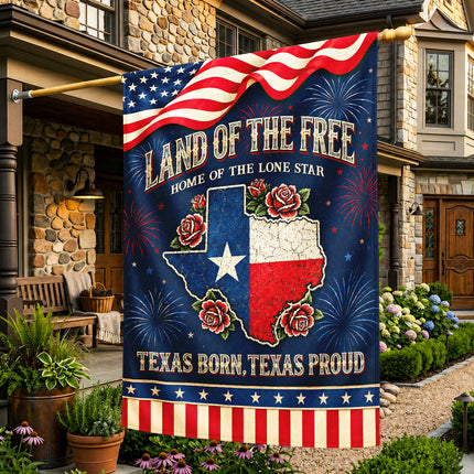 Texas Flag Texas Born Texas Proud Lone Star Rose Patriotic Flag