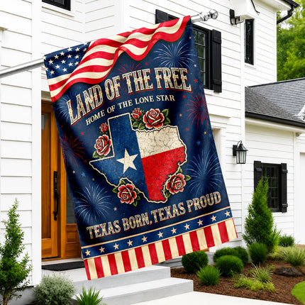 Texas Flag Texas Born Texas Proud Lone Star Rose Patriotic Flag