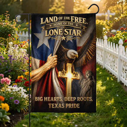 Texas Flag Christian Cross Eagle Lone Star Patriotic Flag