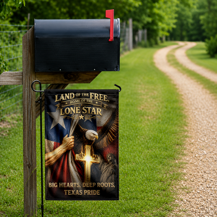 Texas Flag Christian Cross Eagle Lone Star Patriotic Flag