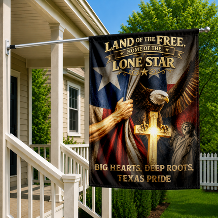 Texas Flag Christian Cross Eagle Lone Star Patriotic Flag