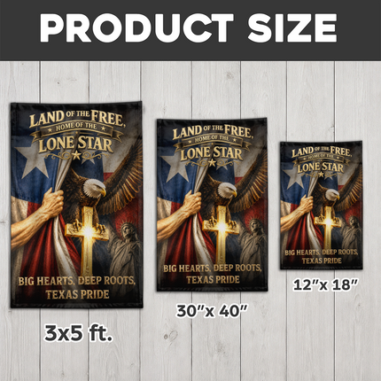 Texas Flag Christian Cross Eagle Lone Star Patriotic Flag