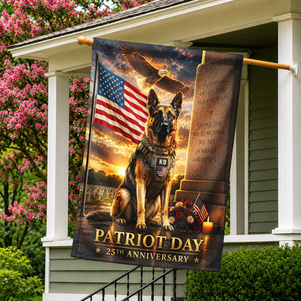 SP-01 25th Anniversary of 9/11 Fallen Hero K9 Tribute Flag