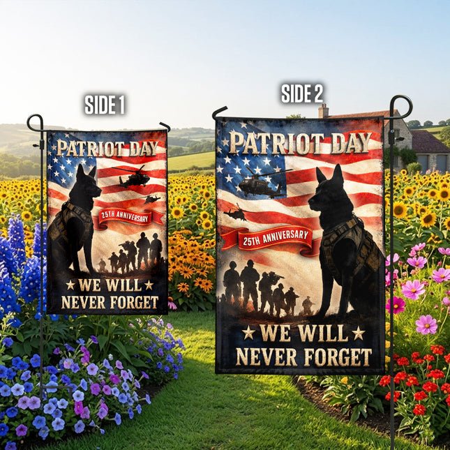 Patriot Day 25th Anniversary Military K9 Helicopter Heroes Flag