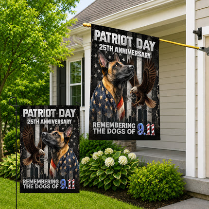 Patriot Day 25th Anniversary Eagle Shadow K9 Remembrance Flag