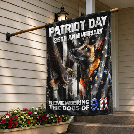 Patriot Day 25th Anniversary Eagle Shadow K9 Remembrance Flag