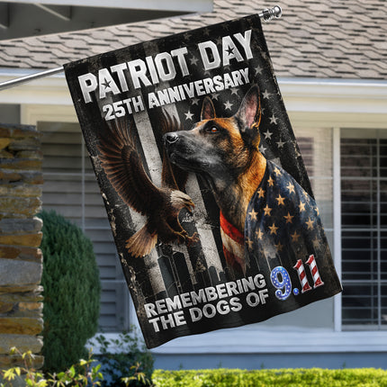 Patriot Day 25th Anniversary Eagle Shadow K9 Remembrance Flag