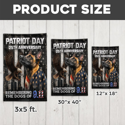 Patriot Day 25th Anniversary Eagle Shadow K9 Remembrance Flag