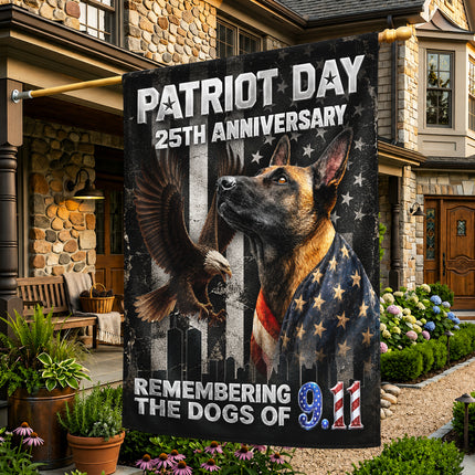 Patriot Day 25th Anniversary Eagle Shadow K9 Remembrance Flag
