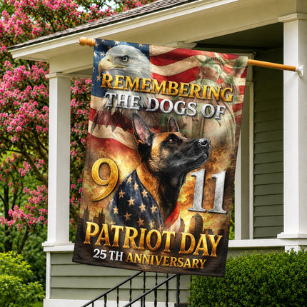SP-01 Remembering the Dogs of 9/11 Patriot Day K9 Heroes Flag 25th Anniversary