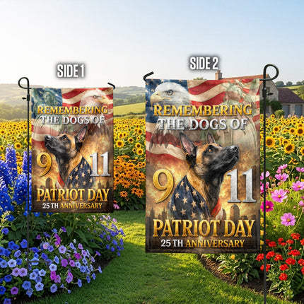 SP-01 Remembering the Dogs of 9/11 Patriot Day K9 Heroes Flag 25th Anniversary