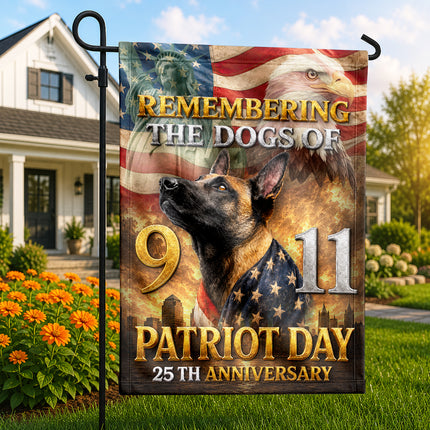 SP-01 Remembering the Dogs of 9/11 Patriot Day K9 Heroes Flag 25th Anniversary