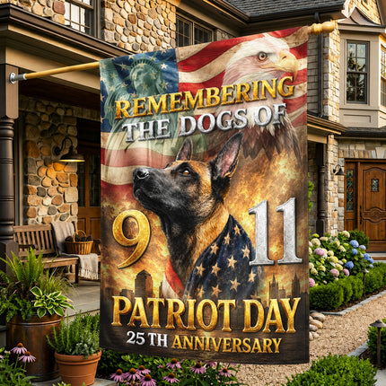 SP-01 Remembering the Dogs of 9/11 Patriot Day K9 Heroes Flag 25th Anniversary