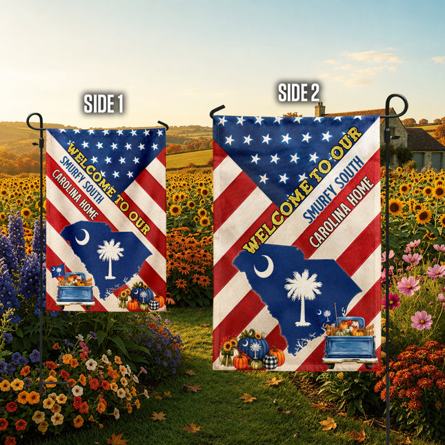 South Carolina Welcome Home Patriotic Autumn Harvest Flag