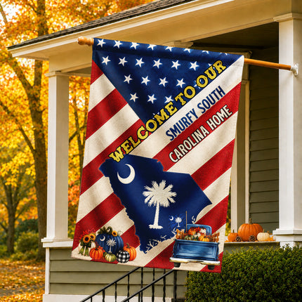 South Carolina Welcome Home Patriotic Autumn Harvest Flag