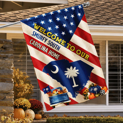 South Carolina Welcome Home Patriotic Autumn Harvest Flag