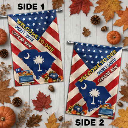 South Carolina Welcome Home Patriotic Autumn Harvest Flag