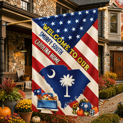 South Carolina Welcome Home Patriotic Autumn Harvest Flag
