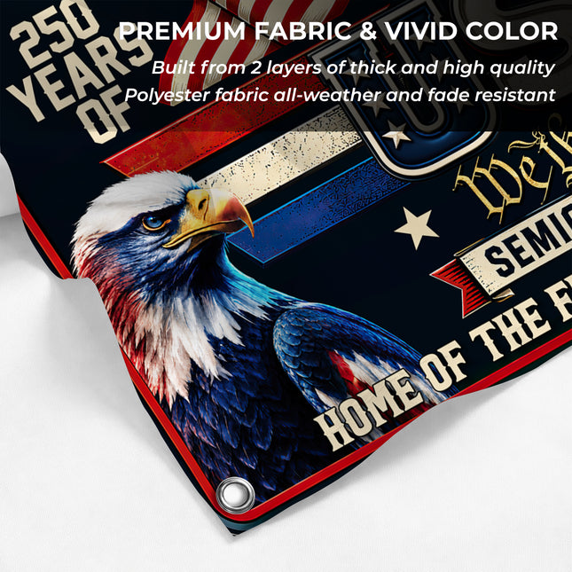USA Semiquincentennial 250 Years of Freedom Liberty Bell Eagle House Flag