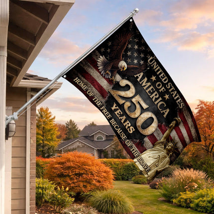 United States of America 250 Years Liberty Eagle Statue of Liberty House Flag