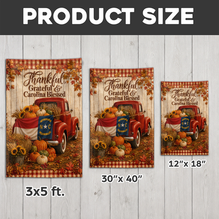 North Carolina Fall Farmhouse Truck Garden Flag