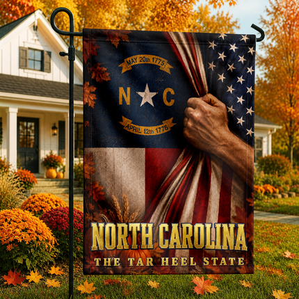 North Carolina Tar Heel State Patriotic Autumn Flag