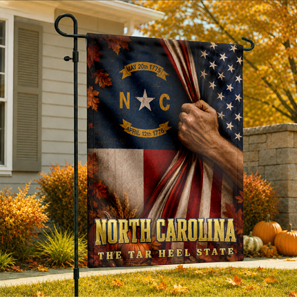North Carolina Tar Heel State Patriotic Autumn Flag