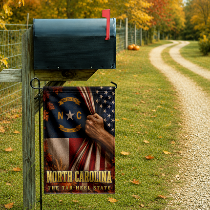 North Carolina Tar Heel State Patriotic Autumn Flag