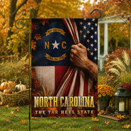 North Carolina Tar Heel State Patriotic Autumn Flag
