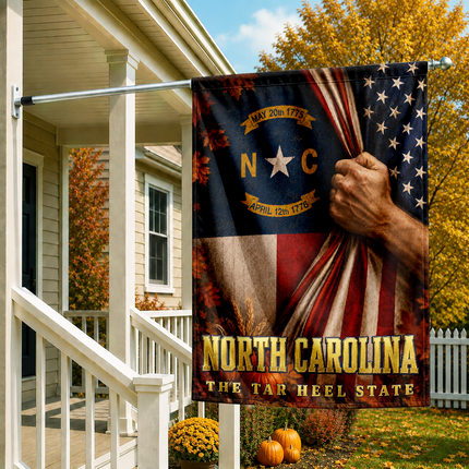 North Carolina Tar Heel State Patriotic Autumn Flag