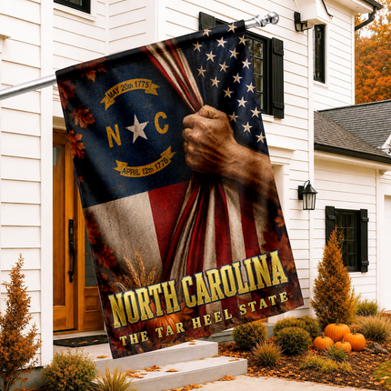 North Carolina Tar Heel State Patriotic Autumn Flag