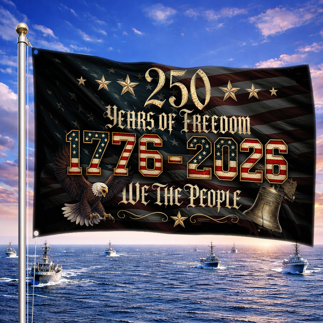 SP-01 250 Years of Freedom 1776–2026 American Grommet Flag