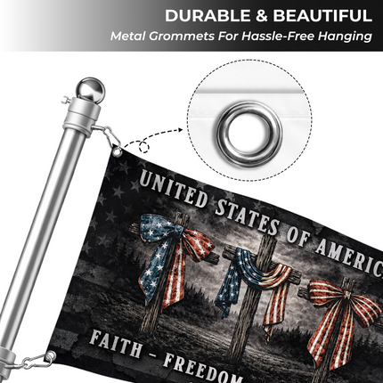 SP-01 United States of America Faith and Freedom Grommet Flag