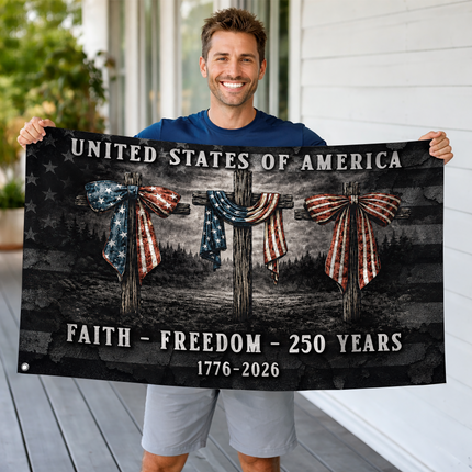 SP-01 United States of America Faith and Freedom Grommet Flag