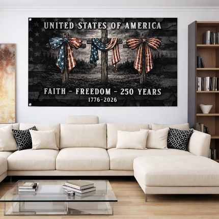 SP-01 United States of America Faith and Freedom Grommet Flag