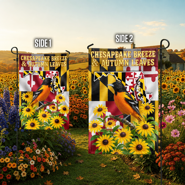 Maryland Chesapeake Breeze Autumn Leaves Oriole Sunflower Fall Flag
