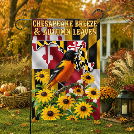 Maryland Chesapeake Breeze Autumn Leaves Oriole Sunflower Fall Flag