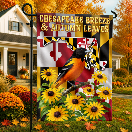 Maryland Chesapeake Breeze Autumn Leaves Oriole Sunflower Fall Flag