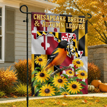 Maryland Chesapeake Breeze Autumn Leaves Oriole Sunflower Fall Flag