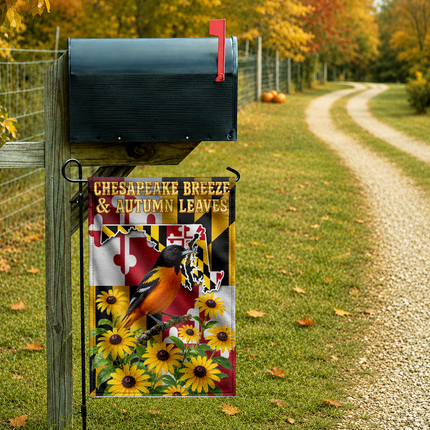 Maryland Chesapeake Breeze Autumn Leaves Oriole Sunflower Fall Flag
