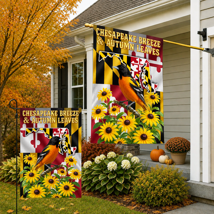 Maryland Chesapeake Breeze Autumn Leaves Oriole Sunflower Fall Flag
