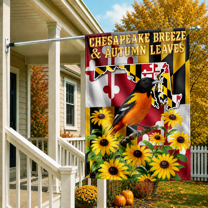 Maryland Chesapeake Breeze Autumn Leaves Oriole Sunflower Fall Flag