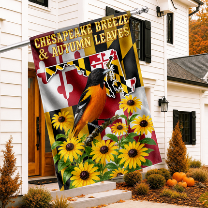 Maryland Chesapeake Breeze Autumn Leaves Oriole Sunflower Fall Flag