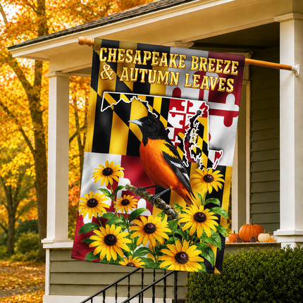 Maryland Chesapeake Breeze Autumn Leaves Oriole Sunflower Fall Flag