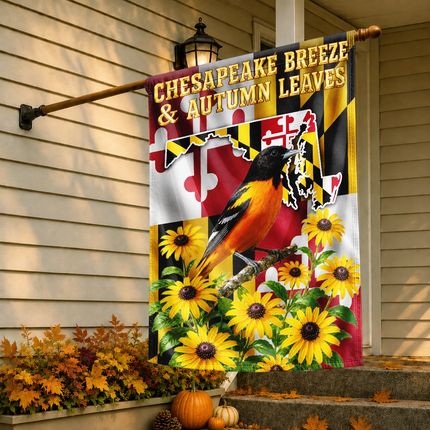 Maryland Chesapeake Breeze Autumn Leaves Oriole Sunflower Fall Flag